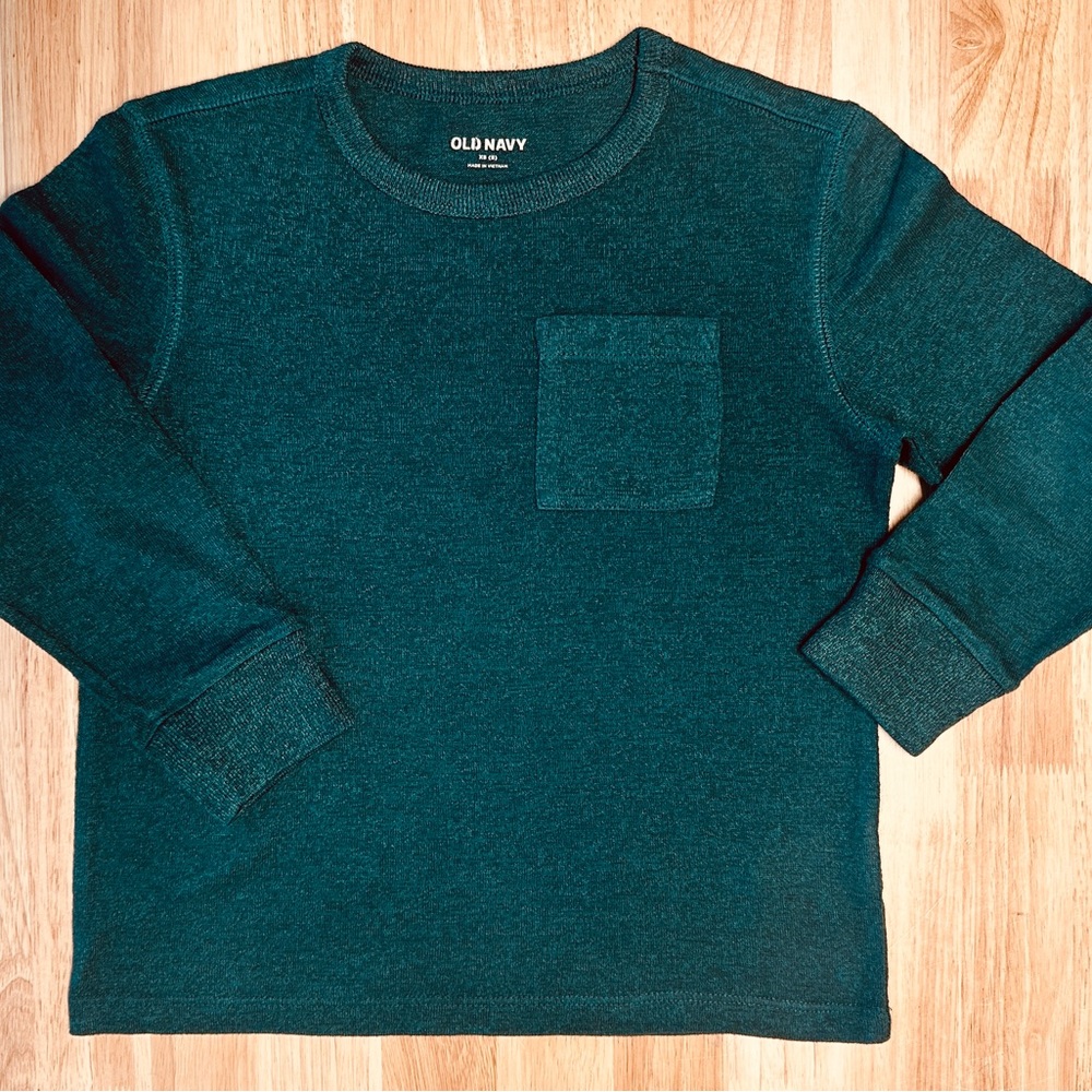 Old Navy Kids Long-Sleeve Pocket Tee - Teal Green Boy Age 5